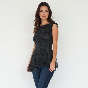 💕 Zara Elegant Black Lace Sleeveless Top S